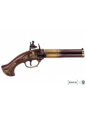 Pistola de 3 cañones giratorios, Francia S. XVIII