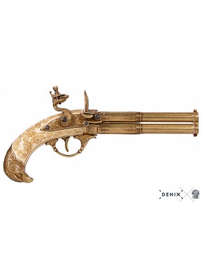 Pistola de 2 cañones giratorios, Francia S. XVIII