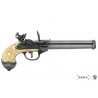 Réplique de pistolet à silex à 3 canons de Lorenzoni, Italie 1680