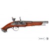 Pistola de pederneira pirata do século XVIII em metal e madeira