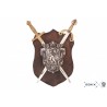 Panoplia con escudo de armas y 2 espadas