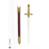 Metallic Letter Opener Napoleon's Sword with Detailed Sheath