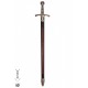 Réplique d'épée médiévale française du XIVe siècle avec inscription latine