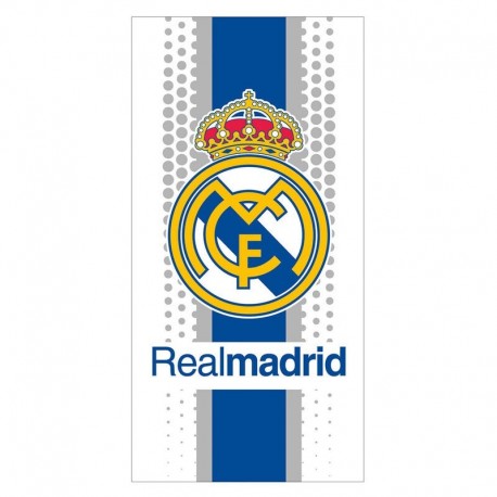 Toalla Real Madrid blanca microfibra 70x140cm