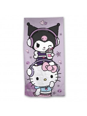 Toalla de microfibra Hello Kitty and Kuromi 70x140cm