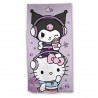 Toalha de microfibra Hello Kitty e Kuromi 70x140cm
