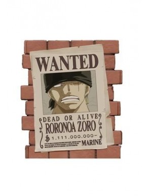 WANTED ZORO HUCHA 16 CM ONE PIECE