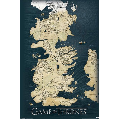 Poster Poniente Westeros Juego de Tronos 60x90