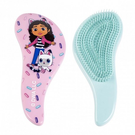 Brosse démêlante enfant Gabby's Dollhouse rose en plastique