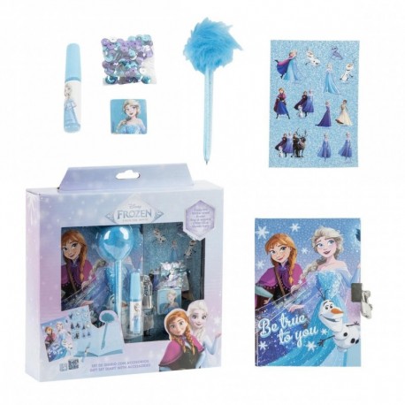 Conjunto de diário multicolorido Frozen com acessórios