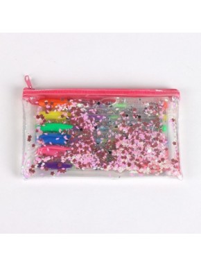 Ensemble de stylos gel multicolores Minnie Mouse avec étui brillant