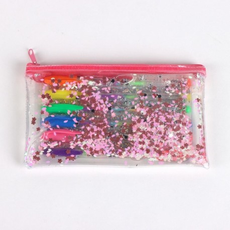 Ensemble de stylos gel multicolores Minnie Mouse avec étui brillant