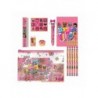 Conjunto de Papelaria Escolar LOL com Estojo e Acessórios - Rosa
