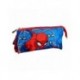Estojo Portatudo 3 Compartimentos Homem-Aranha Azul 100% Poliéster
