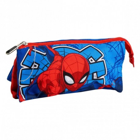 Trousse bleue Spiderman avec 3 compartiments