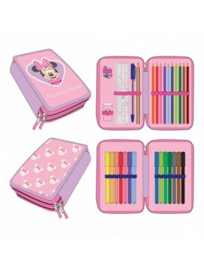 Trousse Minnie Mouse avec accessoires et pochette rose