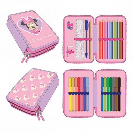 Trousse Minnie Mouse avec accessoires et pochette rose