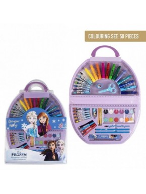 SET PAPELERÍA COLOREABLE 50 PIEZAS FROZEN