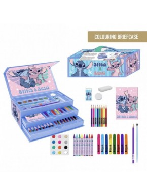Set de papeterie colorable Stitch en mallette bleue