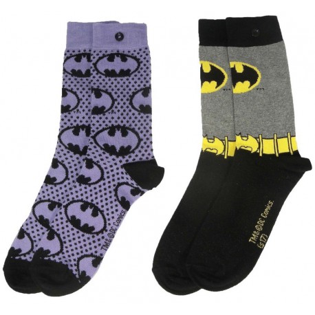 Pack 2 Socks Girl Batman Purple