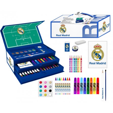 SET PAPELERÍA COLOREABLE MALETÍN REAL MADRID