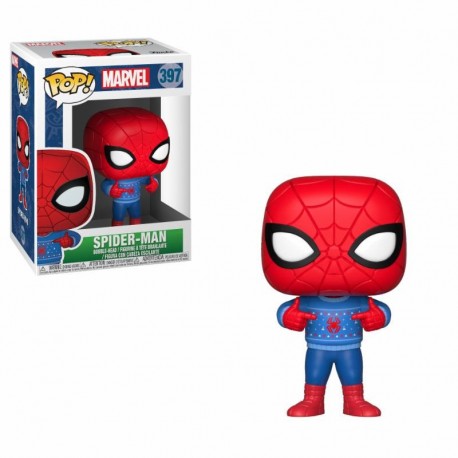 Funko Marvel Comics POP! Marvel Holiday Vinyl Cabezón Spider-Man (Ugly Sweater) 9 cm