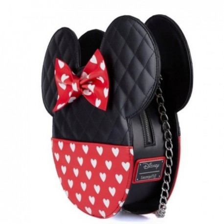 Bolso LOUNGEFLY bandolera reversible Mickey & Minnie San Valentín 28,6 cm