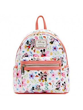 Mini Mochila LOUNGEFLY Minnie & Mickey Floral