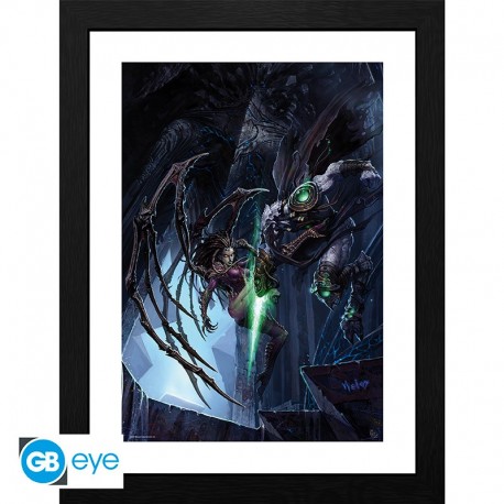 Quadro com moldura Zeratul vs Kerrigan de Starcraft