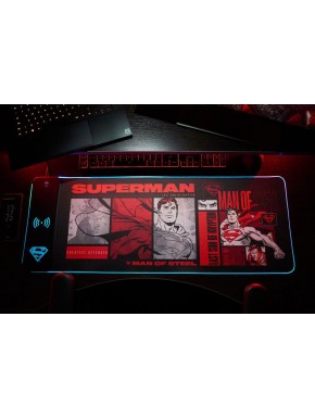 Tapis de souris Superman DC Comics avec chargeur et LED