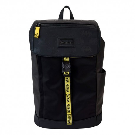 Mochila negra Batman 85th Anniversary con detalles amarillos