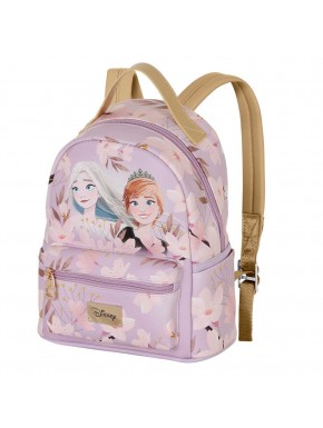 Mochila urbana roxa Disney Frozen 2 com compartimentos