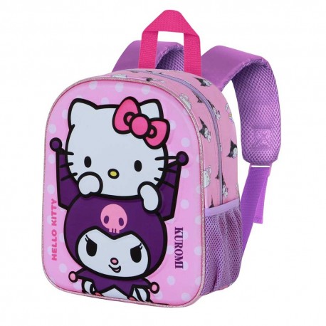 3D pink Sanrio Hello Kitty kids backpack with embossing