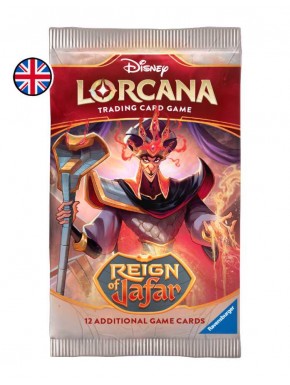 Sobre de cartas Disney Lorcana Reign of Jafar con 12 cartas