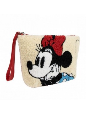 Neceser de aseo Minnie Mouse rosa con diseño de lazo rojo