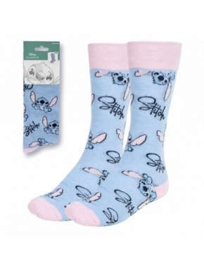 Stitch socks light blue and pink