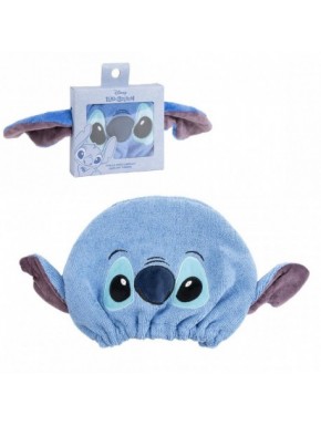 Blue hair towel with Stitch design