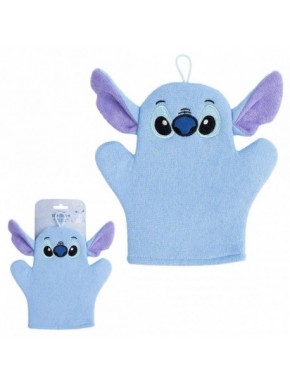 Gant de bain bleu Stitch avec oreilles lilas