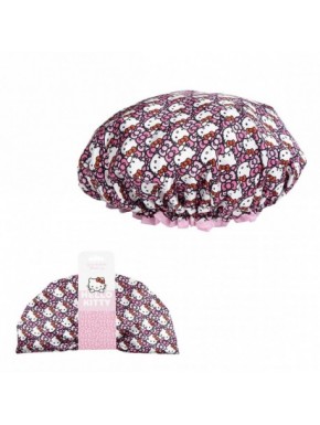 Bonnet de douche Hello Kitty rose avec imprimé classique