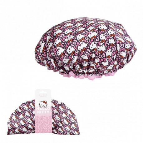 Bonnet de douche Hello Kitty rose avec imprimé classique