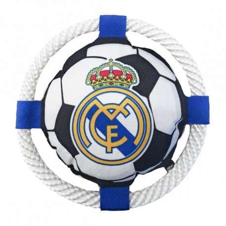 Frisbee para perro Real Madrid con cuerda, blanco, escudo del club