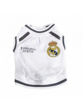 Camiseta blanca para perro del Real Madrid