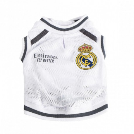 Camiseta blanca para perro del Real Madrid