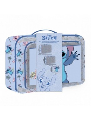 Set de neceser de viaje azul con diseño de Stitch
