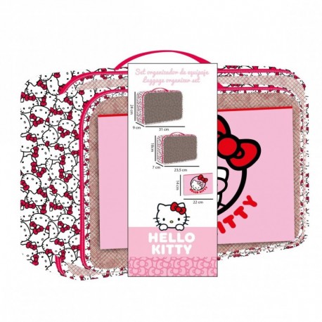 Set de neceseres de viaje Hello Kitty en poliéster rojo