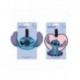 Etiquetas de viagem do Stitch em borracha, azul e rosa.