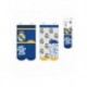 Meias antiderrapantes Real Madrid em azul e cinza com logotipos