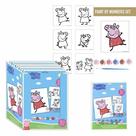Peppa Pig colorable stationery set with paints and brush