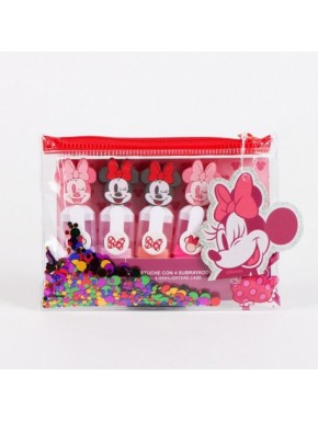 Pack de surligneurs Minnie Mouse avec pochette transparente