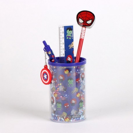 Set de papelería Avengers multicolor con portalápices